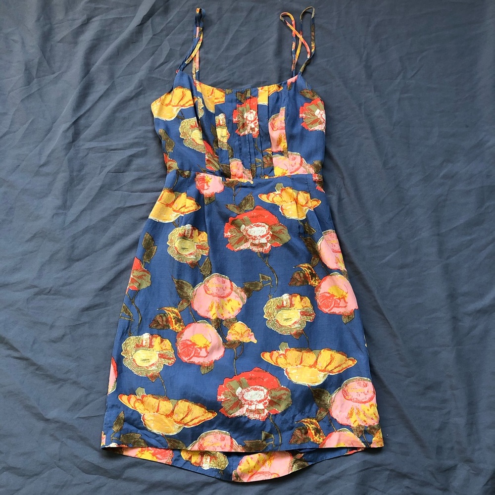 Maeve Anthropologie Floral Silk Blend Dress